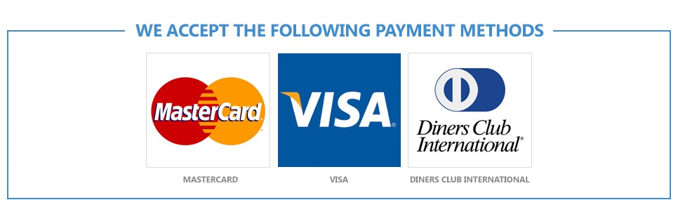 We accept VISA,Master,Diners,Discover,UnioPay Only
